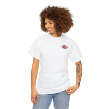 Load image into Gallery viewer, Red speed shop surf large logo on back Heavy Cotton Tee