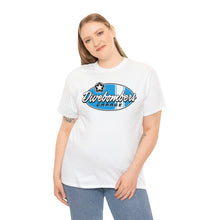 Load image into Gallery viewer, Blue Garage shop surf logo on front Heavy Cotton Tee