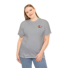 Load image into Gallery viewer, Red garage surf large logo on back Heavy Cotton Tee