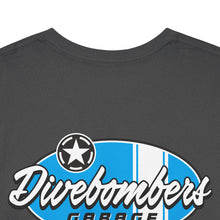 Load image into Gallery viewer, blue garage surf large logo on back Heavy Cotton Tee