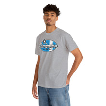 Load image into Gallery viewer, Blue Garage shop surf logo on front Heavy Cotton Tee