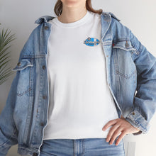Load image into Gallery viewer, blue garage surf large logo on back Heavy Cotton Tee