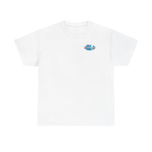 Load image into Gallery viewer, blue garage surf large logo on back Heavy Cotton Tee