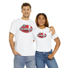 Load image into Gallery viewer, Red speed shop surf logo on front Heavy Cotton Tee