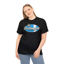 Load image into Gallery viewer, Blue Garage shop surf logo on front Heavy Cotton Tee