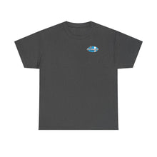 Load image into Gallery viewer, blue garage surf large logo on back Heavy Cotton Tee