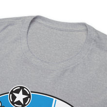 Load image into Gallery viewer, Blue Garage shop surf logo on front Heavy Cotton Tee