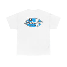 Load image into Gallery viewer, blue garage surf large logo on back Heavy Cotton Tee
