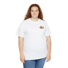Load image into Gallery viewer, Orange speed shop surf large logo on back Heavy Cotton Tee