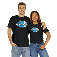 Load image into Gallery viewer, Blue Garage shop surf logo on front Heavy Cotton Tee