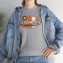 Load image into Gallery viewer, Orange Speed Shop surf logo on front  Heavy Cotton Tee
