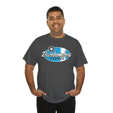 Load image into Gallery viewer, Blue Garage shop surf logo on front Heavy Cotton Tee