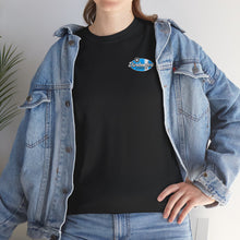 Load image into Gallery viewer, blue garage surf large logo on back Heavy Cotton Tee