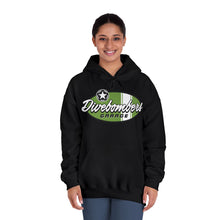 Load image into Gallery viewer, Green Divebombers garage surf logo hoodie