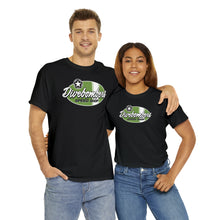 Load image into Gallery viewer, Green speed shop surf logo on front Heavy Cotton Tee