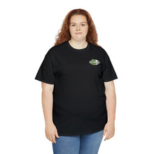 Load image into Gallery viewer, Green garage surf large logo on back Heavy Cotton Tee