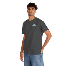 Load image into Gallery viewer, blue garage surf large logo on back Heavy Cotton Tee