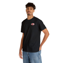 Load image into Gallery viewer, Red garage surf large logo on back  Heavy Cotton Tee
