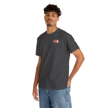 Load image into Gallery viewer, Red garage surf large logo on back Heavy Cotton Tee
