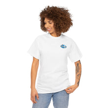 Load image into Gallery viewer, blue garage surf large logo on back Heavy Cotton Tee