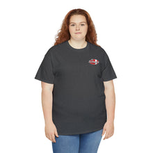 Load image into Gallery viewer, Red garage surf large logo on back Heavy Cotton Tee