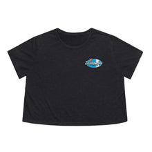 Load image into Gallery viewer, Blue Divebomber surf logo Women's Flowy Cropped Tee