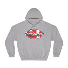 Load image into Gallery viewer, Red Divebombers garage surf logo hoodie