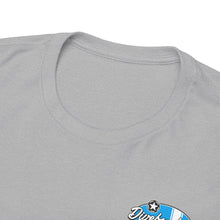 Load image into Gallery viewer, blue garage surf large logo on back Heavy Cotton Tee
