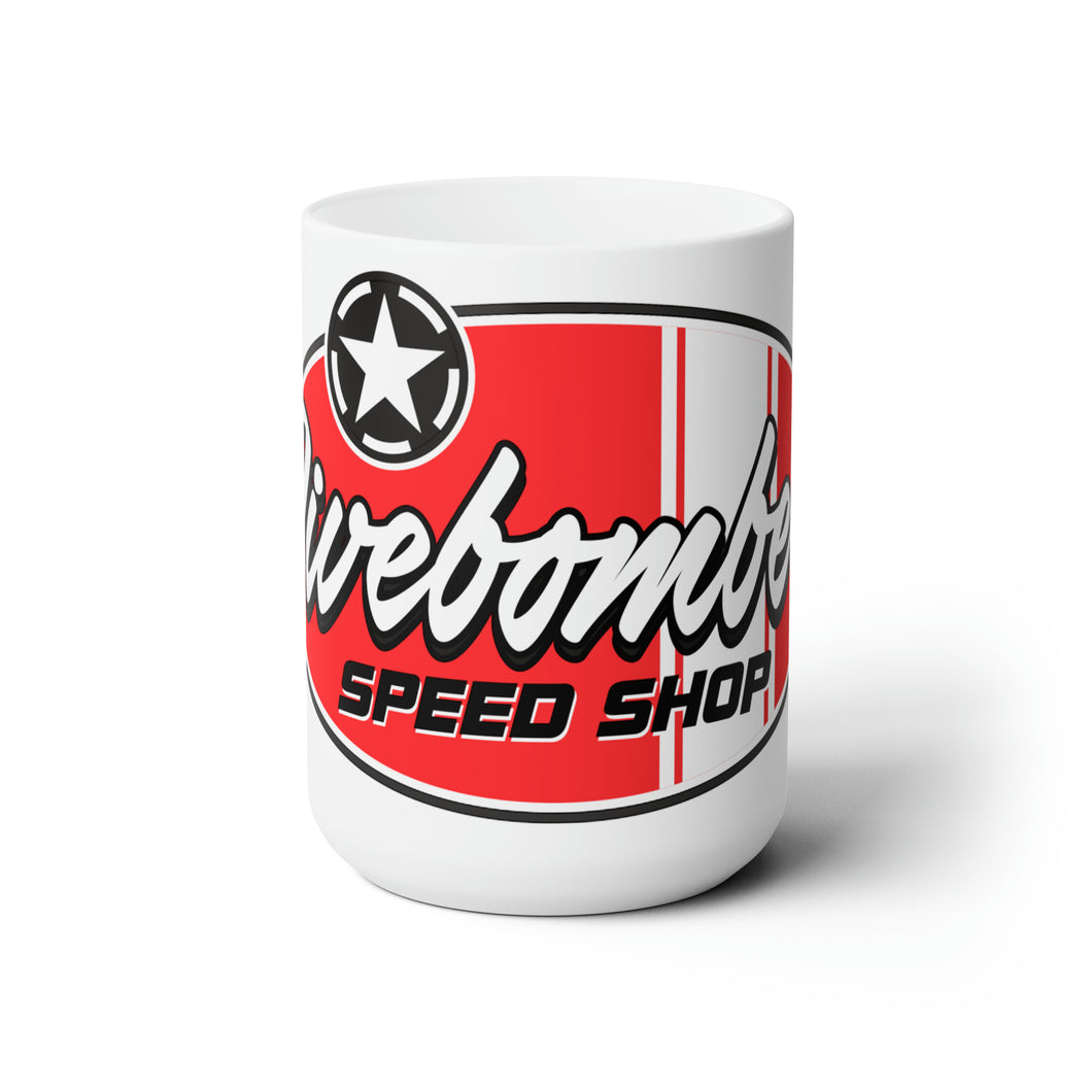 Red speed shop surf logo Ceramic Mug 15oz