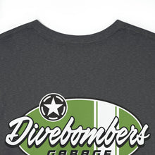 Load image into Gallery viewer, Green garage surf large logo on back Heavy Cotton Tee