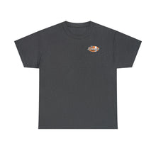 Load image into Gallery viewer, Orange speed shop surf large logo on back Heavy Cotton Tee