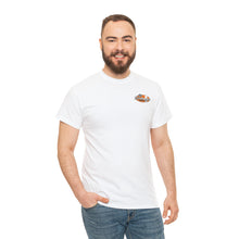 Load image into Gallery viewer, Orange speed shop surf large logo on back Heavy Cotton Tee