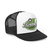 Load image into Gallery viewer, Green Divebomber surf logo Trucker Caps
