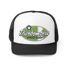 Load image into Gallery viewer, Green Divebomber surf logo Trucker Caps
