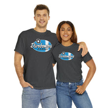 Load image into Gallery viewer, Blue Garage shop surf logo on front Heavy Cotton Tee