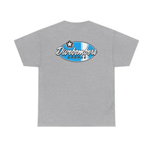 Load image into Gallery viewer, blue garage surf large logo on back Heavy Cotton Tee