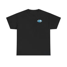 Load image into Gallery viewer, blue garage surf large logo on back Heavy Cotton Tee