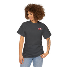 Load image into Gallery viewer, Red speed shop surf large logo on back  Heavy Cotton Tee
