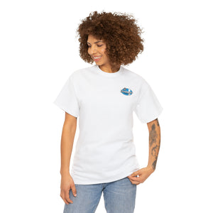 Blue garage surf large logo on back  Heavy Cotton Tee