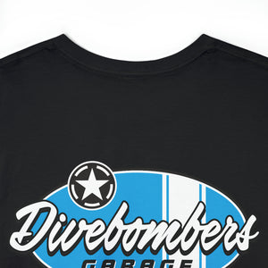 Blue garage surf large logo on back  Heavy Cotton Tee