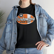 Load image into Gallery viewer, Orange Speed Shop surf logo on front  Heavy Cotton Tee
