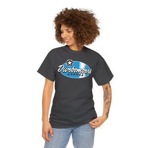 Blue Garage shop surf logo on front  Heavy Cotton Tee