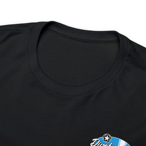 Blue garage surf large logo on back  Heavy Cotton Tee