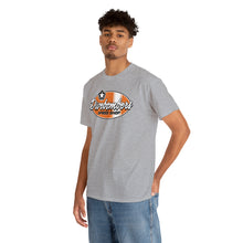 Load image into Gallery viewer, Orange Speed Shop surf logo on front  Heavy Cotton Tee
