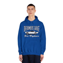 Load image into Gallery viewer, Jet Fighter hoodie large logo on front
