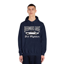 Load image into Gallery viewer, Jet Fighter hoodie large logo on front
