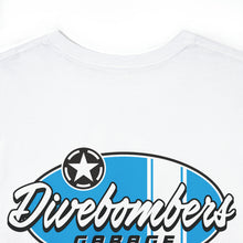 Load image into Gallery viewer, Blue garage surf large logo on back  Heavy Cotton Tee
