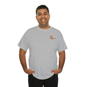 Orange speed shop surf large logo on back  Heavy Cotton Tee