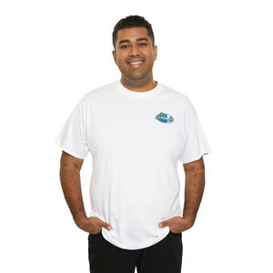 Blue garage surf large logo on back  Heavy Cotton Tee