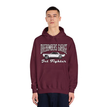 Load image into Gallery viewer, Jet Fighter hoodie large logo on front
